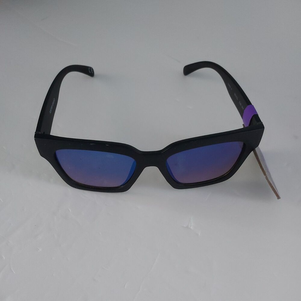 Foster Grant Trend Sunglasses - Black Square Frames - Blue Lens - NEW